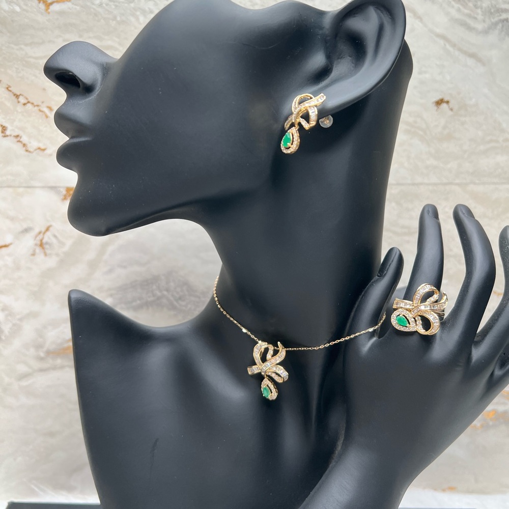 Natural Emerald and Diamond Set